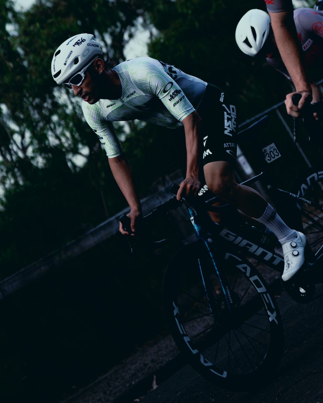 NSTRMO rider cornering at the Teardrop