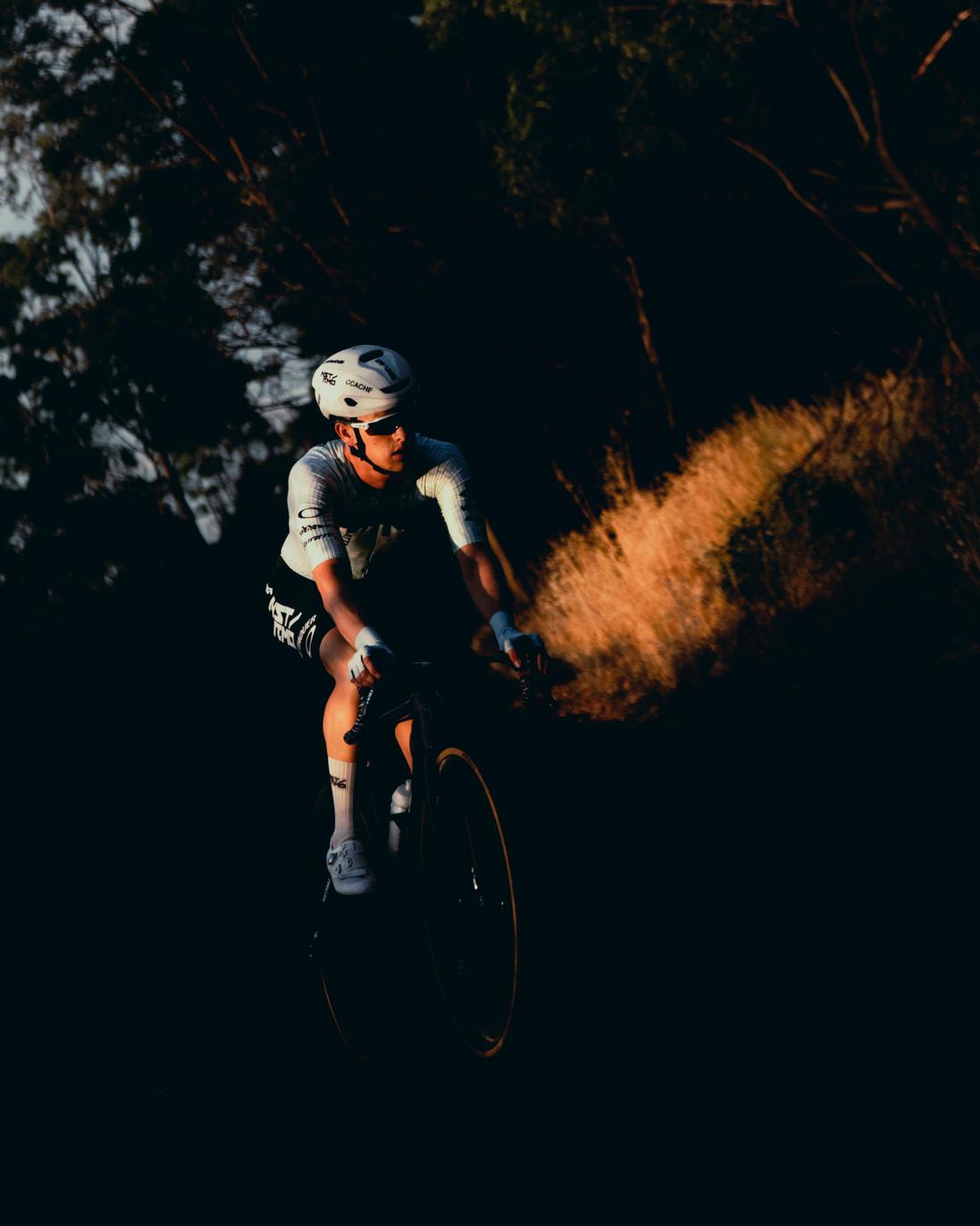 NSTRMO rider in late light