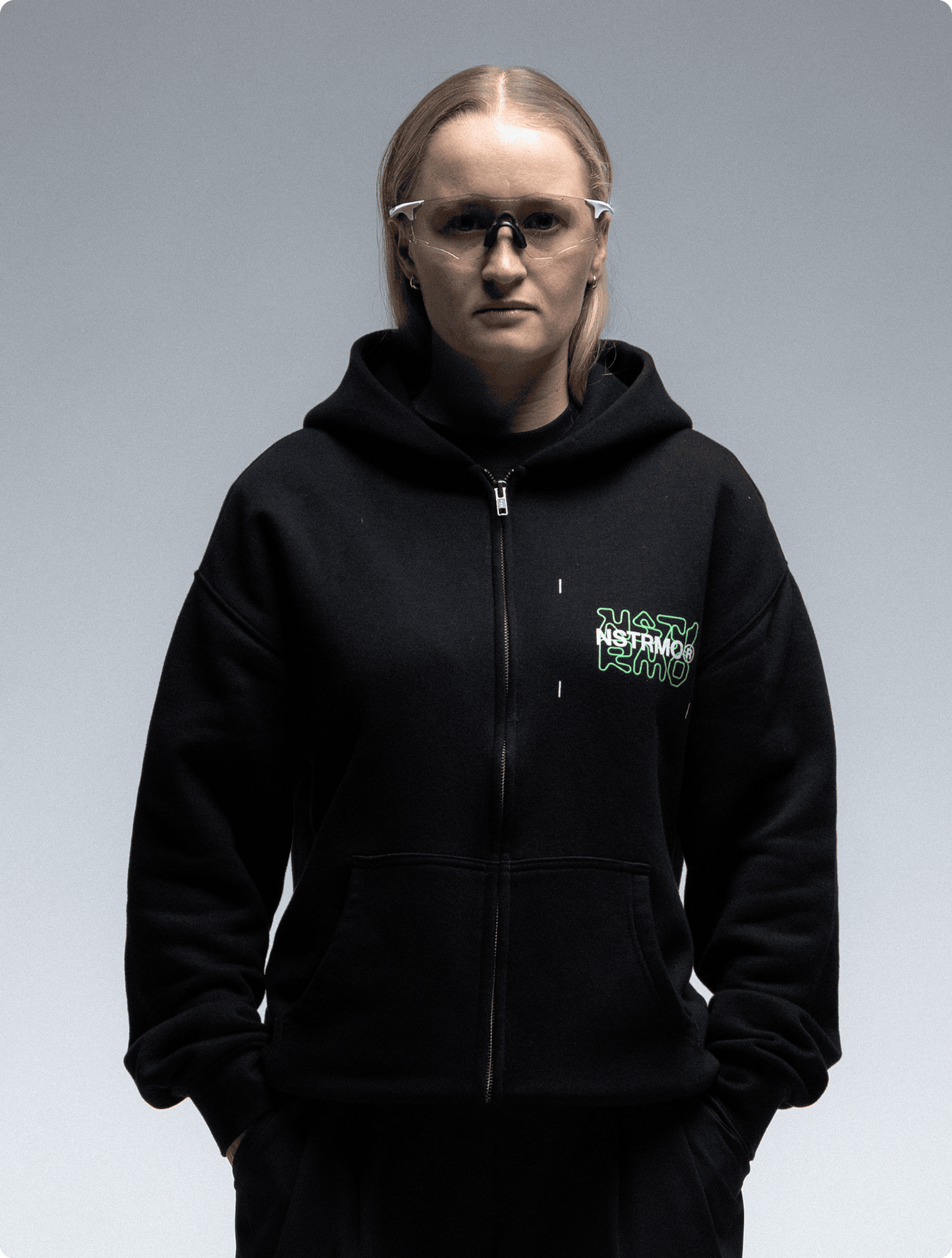 NSTRMO Crew Hooded Full Zip - Black