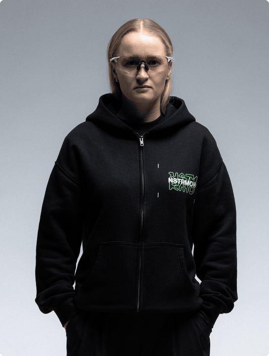 NSTRMO Crew Hooded Full Zip - Black