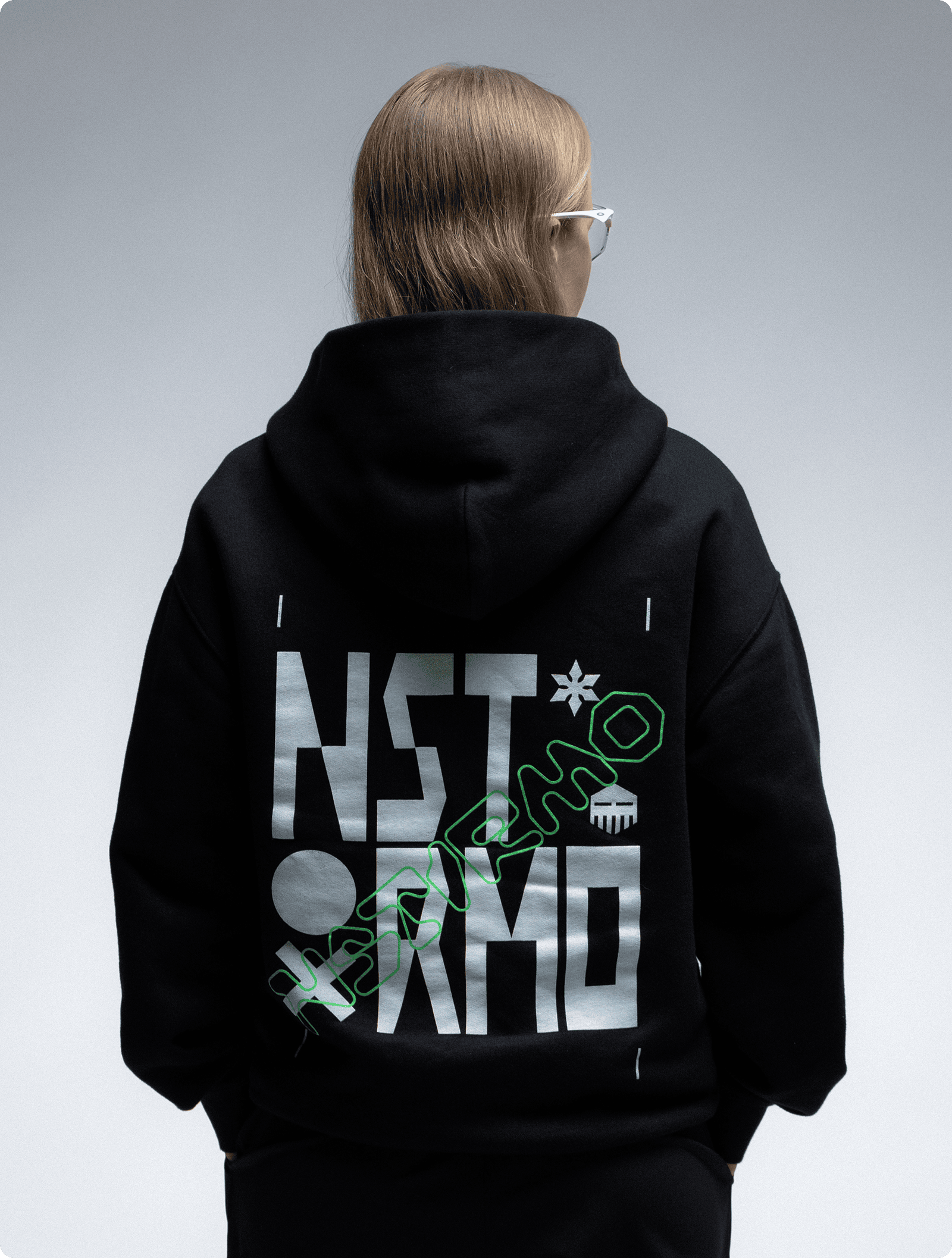 NSTRMO Crew Hooded Full Zip - Black