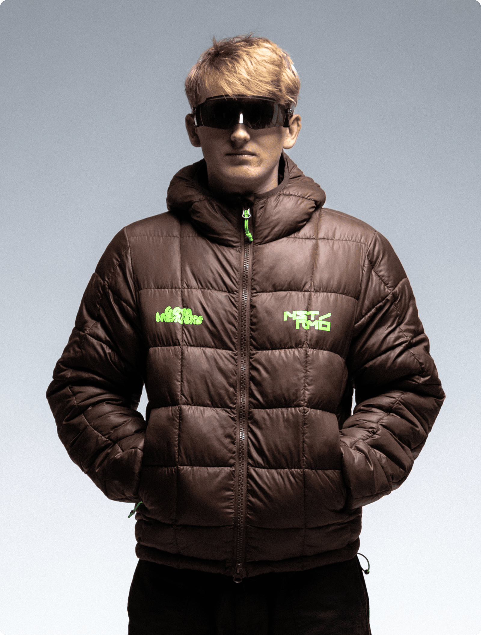NSTRMO x Good Measure Hooded Puffer Jacket - Cocoa